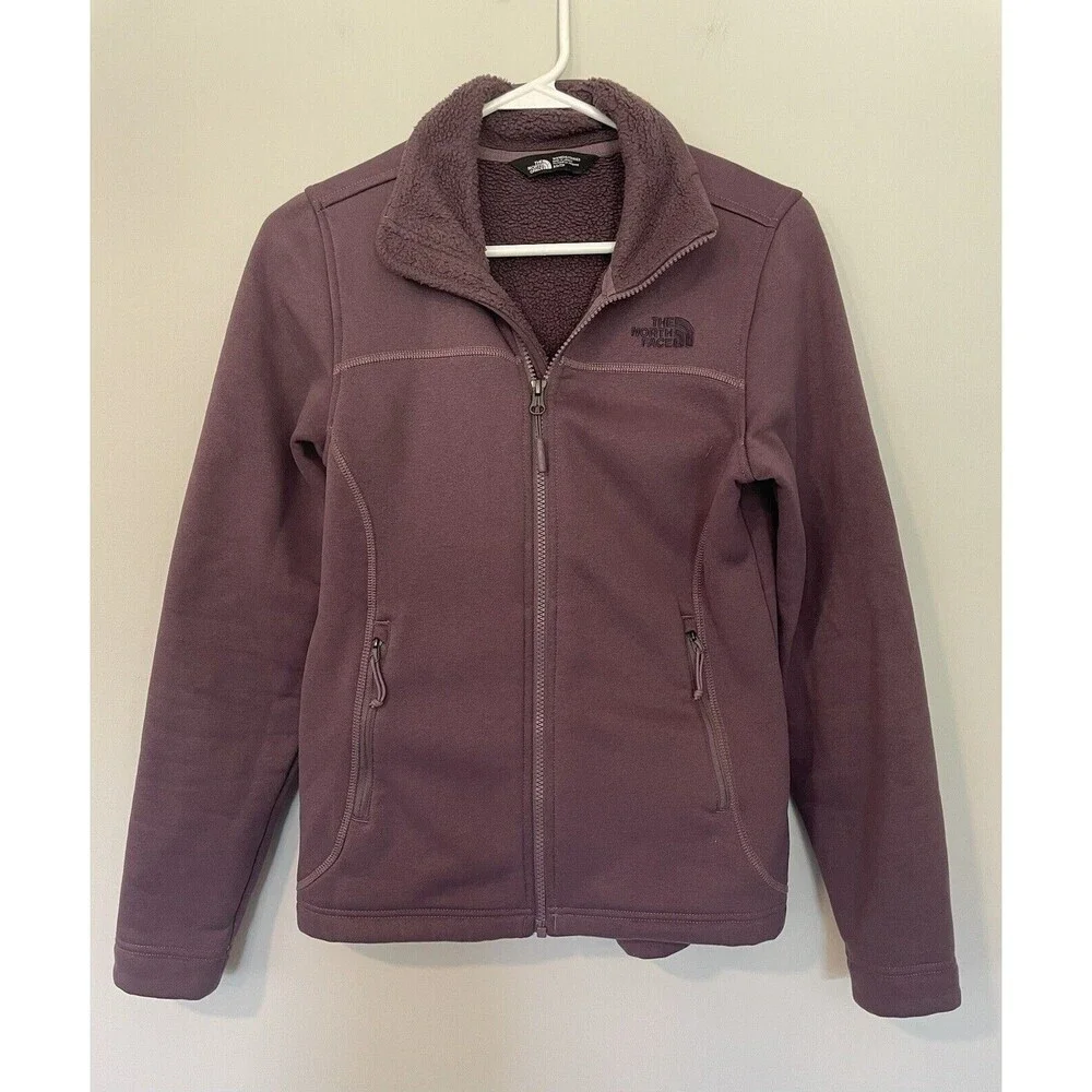North Face Jacket Womens XS Full‎ Zip Long Sleeve Outdoors Purple Fleece Soft